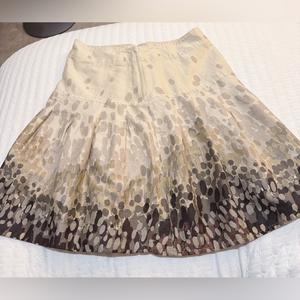 H&M Beige and Brown A-Line Skirt Size 10